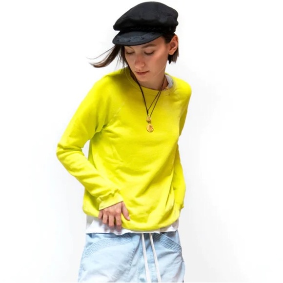 FREECITY Lucky Rabbit Sweatshirt Glowplant Yellow Rabbit Supersaturated Sunfade - Picture 1 of 12